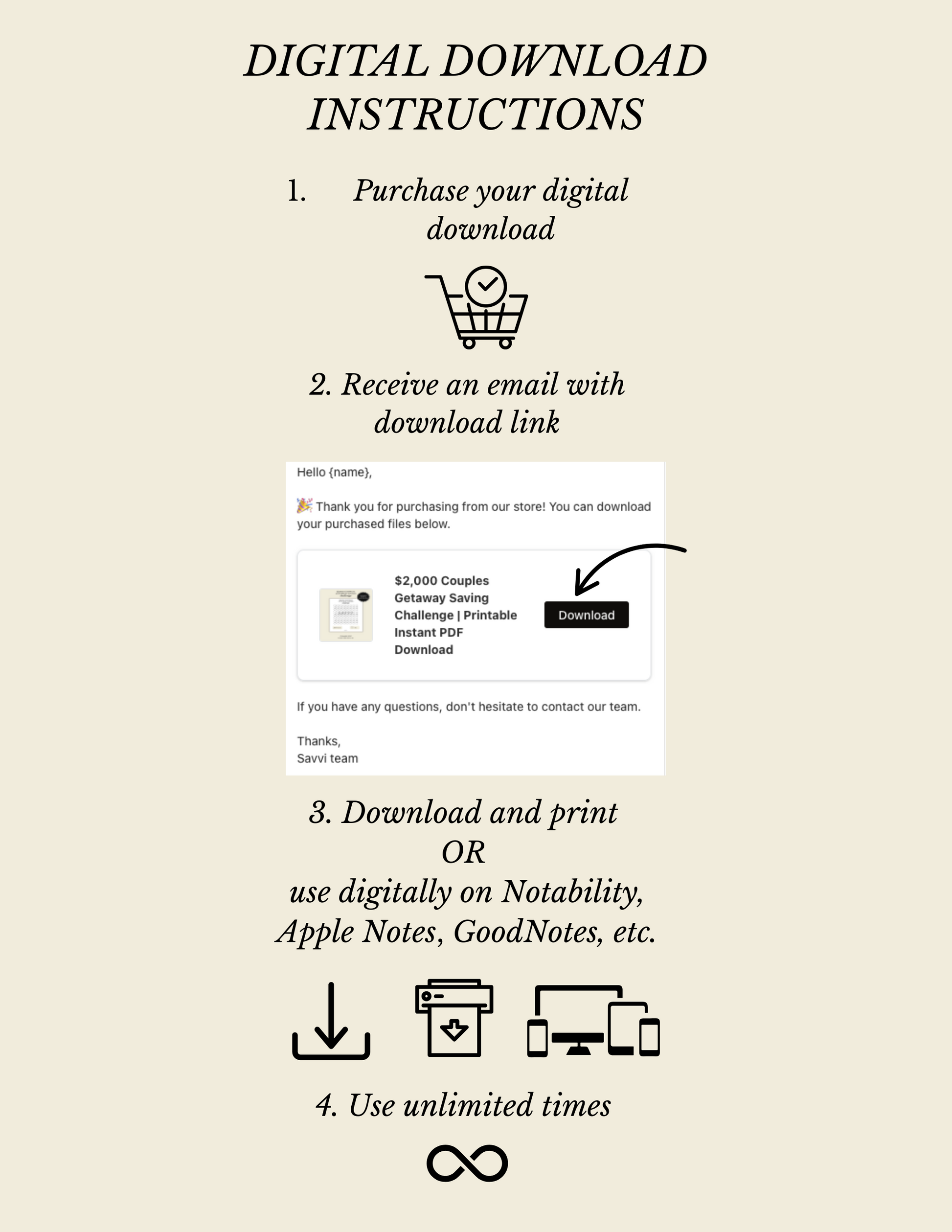 $100 Savings Tracker – Printable Download Format: PDF | Instant Download | US Letter Size
