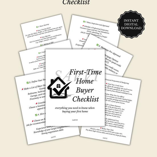 First-Time Home Buyer Checklist (Digital Download)
